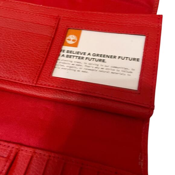 NWT TIMBERLAND Red Genuine Leather Women's Wallet No Flaws PRICE FIRM - Picture 11 of 12